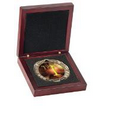 Presentation Rosewood Box For 3" Medal - Laser Engraved Plate